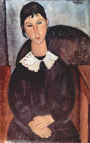 Amedeo Modigliani Elvira mit weissem Kragen Norge oil painting art